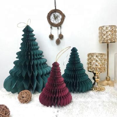 China Popular Umiss Windows Display Decoration Paper Ball Ornaments Christmas Tree Baubles Honeycomb Thick Paper Ball for sale