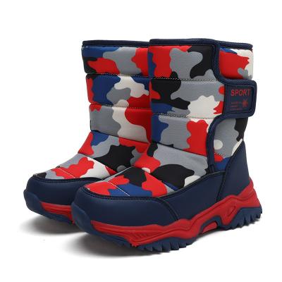 China Round Boys Boots Children Snow Boots For Water Proof Sneakers Winter Kids Camouflage Boots Sport Fashion 2022 New Leather Cotton Shoes for sale