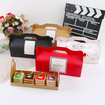 China Long Recyclable High Quality Portable Kraft Paper Cake Box For Christmas Birthday Wedding Party Candy Log Packaging for sale