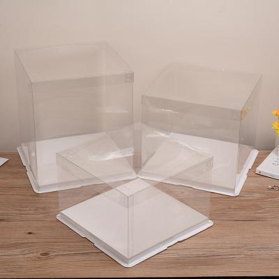 China New Materials PET Recycled Large Christmas Gift Box Cake Box Cake Box Translucent Plastic Packaging Packaging for sale