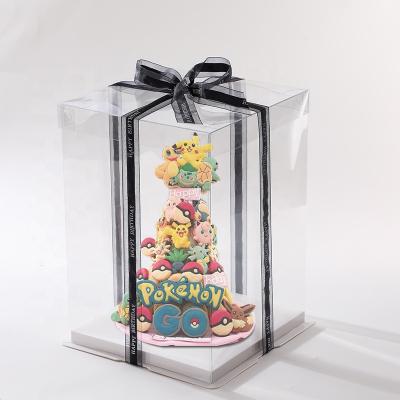 China Recycled Materials Favor Transparent Plastic Cake Boxes For Christmas Packaging for sale