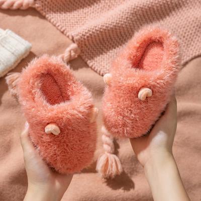 China Round PDEP Jelly Color Plush Kids Unisex Fox Velvet Fur Slippers Outdoor And Lines Unisex Slippers Winter Home Warm Kid Fur Shoes for sale