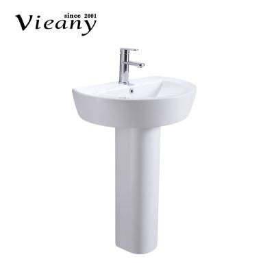 China Modern Bathroom Toilet Pedestal Sink Hand Wash Basin With Stand for sale