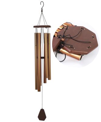 China China Wooden Exports Gold Aluminum Wind Chimes With Wooden Bases For Home Decoration for sale