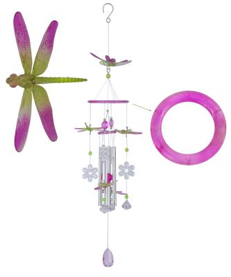 China acrylic & 2020 Hot Sale Aluminum Classic Transparent Dragonfly Aluminum Tube Wind Chime for sale