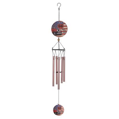 China Traditional 30 Inch Sympathy Solar Powered Chime With Metal 5 Tuned Tubes, Elegant Gold Memorial Wind Chimes for sale