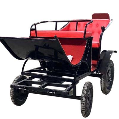 China Steel Cheap Four Wheel Electric Horse Tourist Carriage Transport Vehicle Small Size Horse Cart for sale