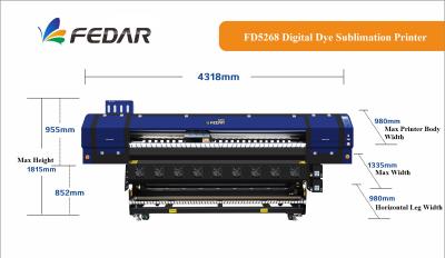 China Printing Shops Multi Applications Fedar FD5268E Digital Large Format Fabric Printing Sublimation Printer for sale