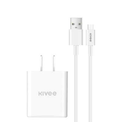 China Custom Mobile Phone KIVEE AC20 OEM ODM 18W Fast Charger Logo NC Charger Set Travel USB Charger Adapter For Mobile Phone for sale