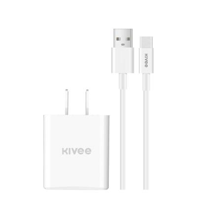 China Type-c 18W USB Wall Charger Mobile Phone KIVEE AC20 New Product Mobile Phone NC Fast Charger for sale