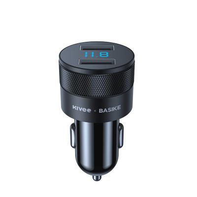 China With LED Voltage Display KIVEE UT67 Car Charger 3.1A Digital Wholesale High Current Dual USB Car Fast Charging Charger With LED Digital Voltage Display for sale