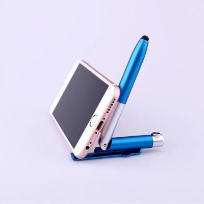 China office & Stylish Multicolor School Pen Office Supply Stylus Pen With LED Light Phone Holder Ball Pen With Custom Logo Printed for sale