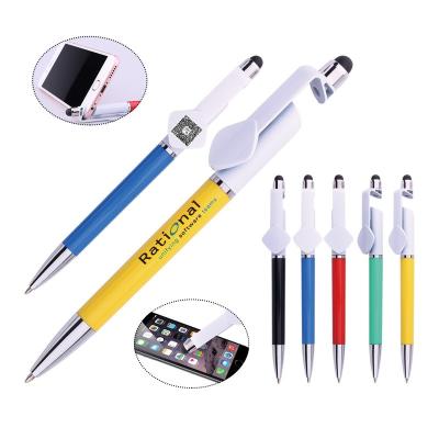 China office & Cute school pen 2017 logo QR code touch screen ball pen with phone holder for festival gifts for sale