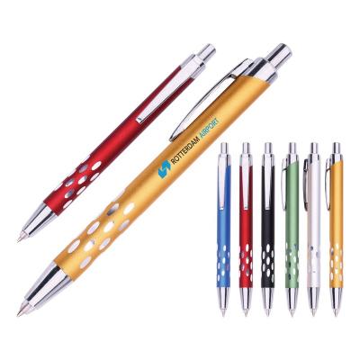 China Promotional Pen Fashionable Metal Plunger Action Stylus Multifunctioned Ballpoint Pen With LED Light Metal Pen for sale