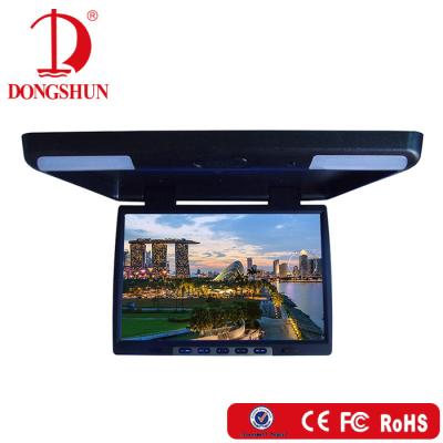 China 15.4/17.3/18.5/19/20 Inch Flip Down Car Roof TV Remote Control Monitor With 2 AV Input SD USB HD Optional for sale