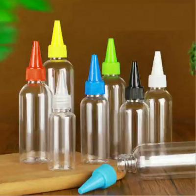 China Household Products Transparent Sharp Mouth Plastic PET Painted To Paint Underbottling Sharp Oil Bottle for sale