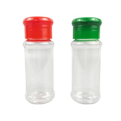 China Wholesale 100ML Plastic Spice Container Salt Shaker And Pepper Plastic Plastic Bottle With Flip Lid for sale