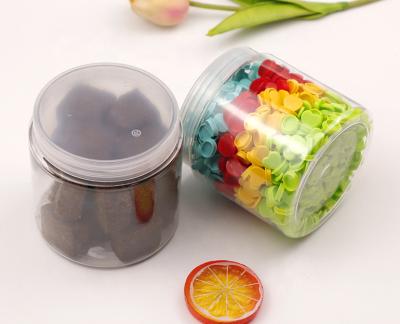 China food & Beverage Food Packaging & Clear Beverage Packaging Plastic 550ml PET Cookie Jar Storage Bottle For Food Round Shape for sale