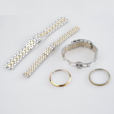 China Wholesale Custom Luxury Brand Metal 316 Stainless Steel Watch Parts 38Mm 40Mm 42Mm 44Mm Band Strap With Gold for sale