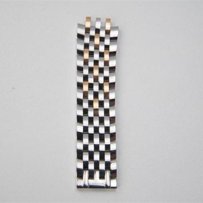 China Custom luxury brand luxury silver rose glod men watch band stainless steel strap for sale