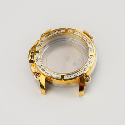 China Luxury Watch Accessories Manufacturers Supply Stainless Steel Gold Mechanical 316l Movement Waterproof Case for sale