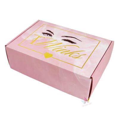 China Handmade Foldable Eco-friendly Pink Clothes Corrugated Cardboard Cosmetic Custom Logo Shipping Mailing Paper Boxes for sale