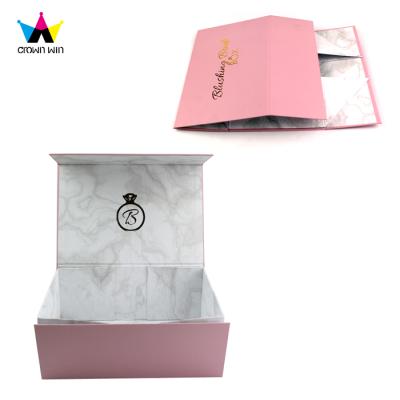 China New Product Gold Handmade Logo Folding Magnetic Gift Hot Stamping Packaging Box for sale