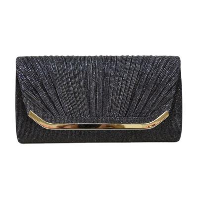 China Fashoion New Fashion Pleated Dinner Bag Sequins Leather Long Envelope Lady's Clutch Dinner Dress Chain Evening Bag for sale