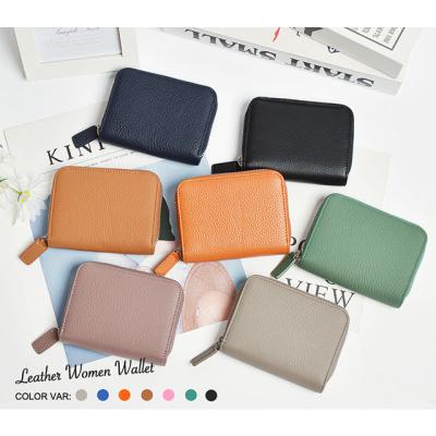 China New RFID brush zipper wallet men's and women's change leather anti-theft wallet Japanese style anti-theft change wallet for sale