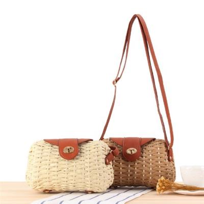 China New waterproof single diagonal paper woven cross - body bag beach leisure vacation grass woven bag for women for sale