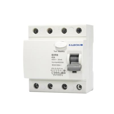 China High Quality EABON SXR8-4P RCCB RCBO RCD 63AMP Electronic Magnetic RCCB Circuit Breaker 10000A for sale