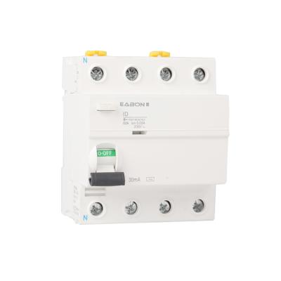 China EABON Leakage Switch Electromagnetic Circuit Breaker RCCB 4P 63A 80A 10000A for sale