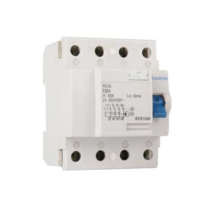 China DC ELCB 4P 300mA 500mA Residual Current EABON Type RCCB Circuit Breaker Type B 10KA RCD 6000A for sale