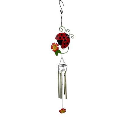 China Garden Decor Metal Garden Ladybug Ornaments Hang Decorative Wind Chimes for Outdoor Gardens for sale