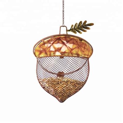 China China Cheap Metal Mesh Acorn Hanging Garden Wild Bird Feeder for sale