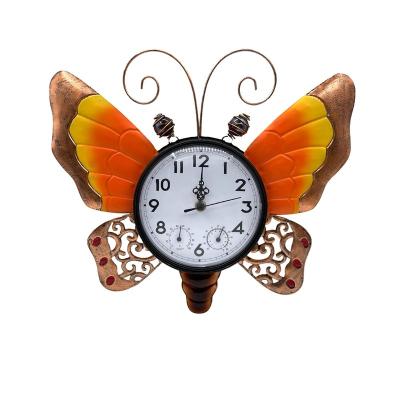 China Antique Style Factory Hot Selling Flower Shaped Metal Wall Clocks Modern Design Big Clock Office Decorative Decor Metal Wall Clocks for sale