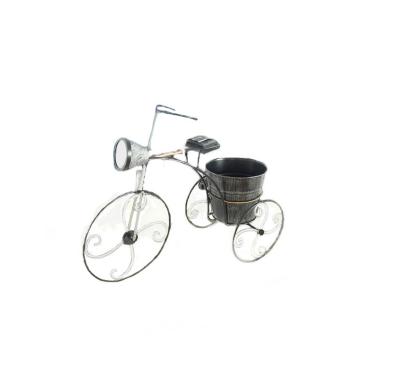 China Bicycle Shape Wrought Iron Vintage Cart Flower Pots Bike Plant Stand for sale