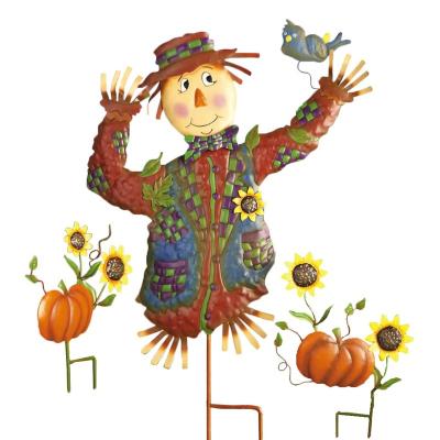 China Fall Scarecrow Garden Stake Set Autumn Scarecrow Garden Stake Set Garden Decoration for sale