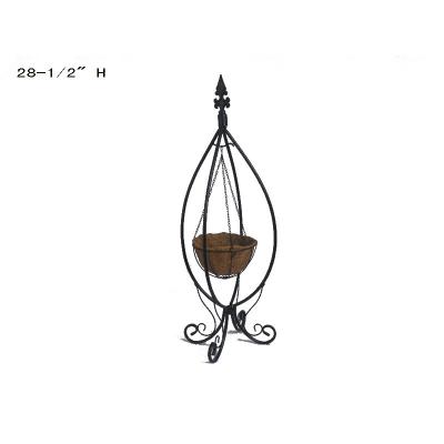 China Eco-Friendly Unique Metal Outdoor Hanging Basket Plant Stand Fleur De Lis Plant And Decoration Home Decor | Garden Decor Iron Cardboard Box for sale