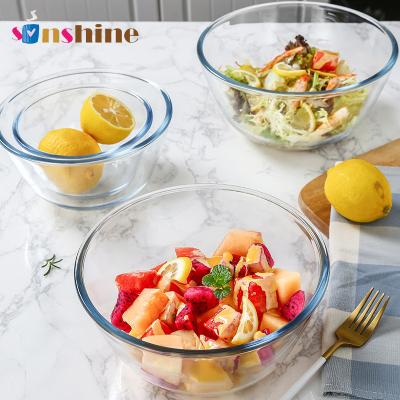 China Sinshine Single Large Glass Salad Bowl Viable Hot Selling Clear Glass Bowl For Home for sale