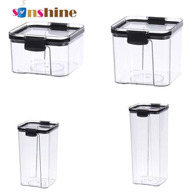 China Sinshine Kitchen Transparent Freshness Keeping Food Storage Plastic Jars With Lid for sale