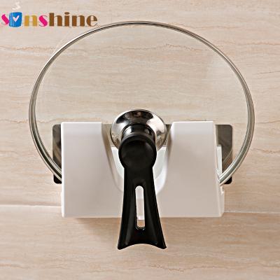 China Wall Mounted Sinshine Pot Cover Holder Household Suction Cup Pot Cover Holder Cutting Board Kitchen Seamless Strong Viable Holder for sale