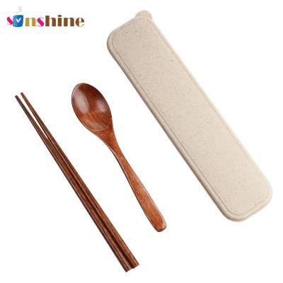 China Sustainable Wholesale Sinshine Instagram Style Carving Natural Environmentally Friendly Wooden Boxed Portable Tableware Sets for sale