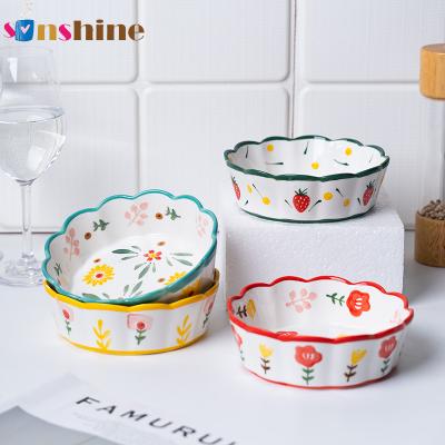 China Creative home lace baking tray viable cooking pan Sinshine fruit bowl bowl beautiful ceramic girly heart cutlery for sale