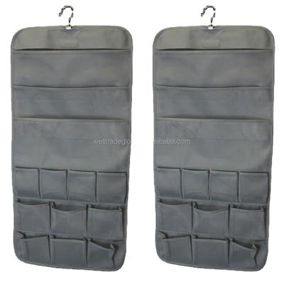 China Durable Hanging Organizer Eco-Friendly Storage, 2 Side with 26 Pocket, Gray Set of 2 for sale