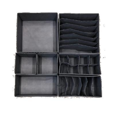 China Amazon Factory Price Workable Hot Selling Nonwoven Storage Bin Closet Drawer Organizer Nonwoven Divider Set Storage 7 Organizer for sale