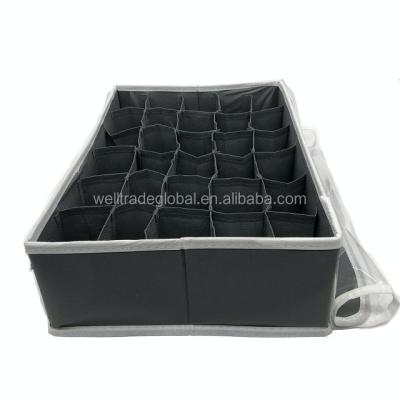 China Factory Price Viable Hot Selling Nonwoven Storage Box With Lid 13L Foldable Stackable Organizer Gray Transparent OEM Various Color for sale