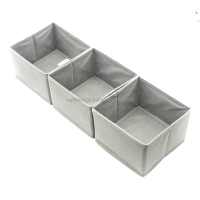 China Factory Price Viable Hot Selling Nonwoven Storage Bin 2L Gray OEM Various Color Collapsible 3 Piece Stackable Organizer Set for sale