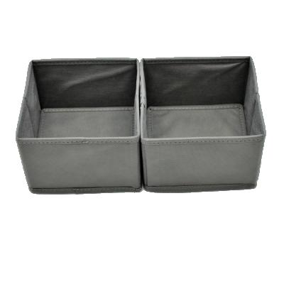 China Factory Price Storage Bin 2L Gray Duo Set OEM Various Color Workable Nonwoven Collapsible Stackable Organizer for sale