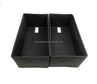 China Non Viable Woven Fabric Storage Bin 4L Black Duo Set 2 OEM Various Color Drawer Organizer Collapsible Stackable Sundries Management for sale